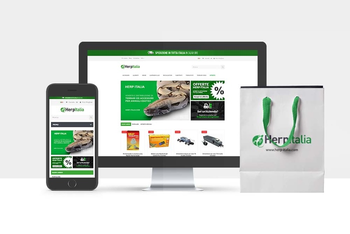 Realizzazione di un sito web e-commerce Herp Italia